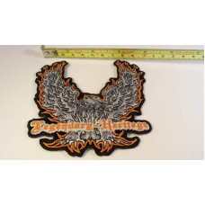 Harley-Davidson Legendary-Heritage Eagle in Flames Iron on Patch 4,5"