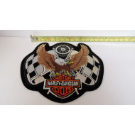 Harley-Davidson Eagle with Racing Flags Patch 6"