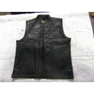 Men's Leather Sons of Anarchy Style Vest, Size S
