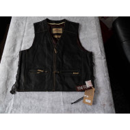 Leather Milwaukee Crazy Horse Vest for Harley riders, Size M