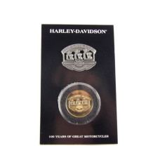 Harley Davidson 100th Anniversary Celebration Pin-Coin Set Pilgrim Road