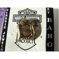 Vintage Harley Davidson Baron Pin Gold Tone Brass Eagle Feathers Biker