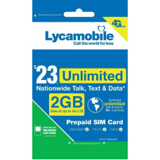 LYCAMOBILE USA Preloaded Sim Card Prepaid $23