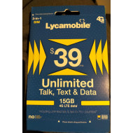 LYCAMOBILE USA Preloaded Sim Card Prepaid 15GB