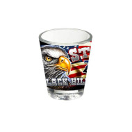 Official 2014 Sturgis Motorcycle Rally US Eagle Flags Shot Glass SPA5107