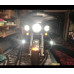Cirius USA Gloss Black Tube-Mounted White/Amber LED Lights for Harley/Indian 1-1/4" Bars