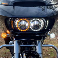 Front Harley-Davidson GEN-4-AW-1157 INSERT LED Turn signal Amber/white by CUSTOM DYNAMICS