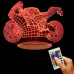 USB 3D Design Home Decoration Color-Changing Lamp Motorcycle Shape Night Light