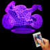 USB 3D Design Home Decoration Color-Changing Lamp Motorcycle Shape Night Light