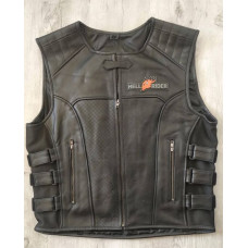Biker Harley SWAT Leather Vest Hellrider,L, XL, 2XL, 3XL
