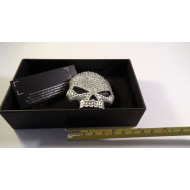 Harley-Davidson Womens Skull Bling Clear Crystals Buckle