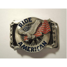 Ride American Biker Belt Buckle (in color)