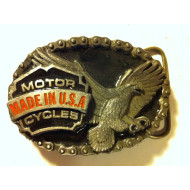Motor Cycles Made in USA Eagle Biker Belt Buckle