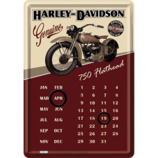 750 Flathead Harley-Davidson Metal Postcard - Calendar