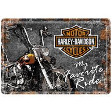 Harley-Davidson Metal Postcard - My Favorite Ride