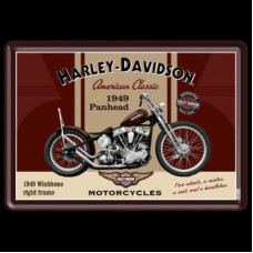 Harley-Davidson Metal Postcard - 1949 Panhead American Classic