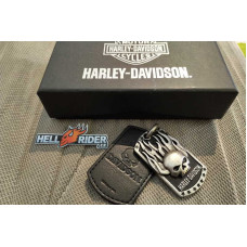 HDMNK10146 Harley-Davidson Mens Immunity Flaming Willie G Skull Pendant