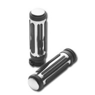 Chrome Rubber Grips THROTTLE BY CABLE for Harley-Davidson