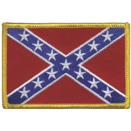 Rebel confederate flag embroidered patch biker patch 2.125" tall x 3.5