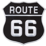 US Route 66 back xl black/white biker patch 8"