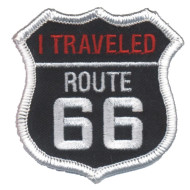 US Route 66 "I TRAVELED ROUTE 66" souvenir embroidered biker patch 2.5" x 2.5"