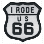 Motorkářská nášivka "Jel jsem Route 66", rozměr 6,5x6,5cm