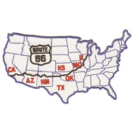 Motorkářská nášivka - mapa Route 66  12x6cm
