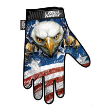 Motorkářské rukavice americká vlajka orel, vel L od LETHAL THREAT