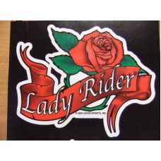 Biker Lady Rider Transparent Rose Decal D1823