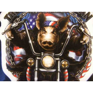 Biker The Great American Hawg Transparent Decal D2233