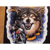 Biker The Legend Rolls on Transparent Wolf Decal D2473