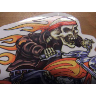 Biker Hell Rider Skull Decal