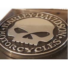 Harley-Davidson velký chromový emblém Harley Skull #9113 