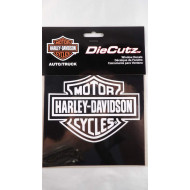 White Harley-Davidson Bar and Shield Die Cutz Decal 4x5"