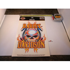 Harley Davidson Vicious Skull Willie G with Flames, 6,5" x 8,7"