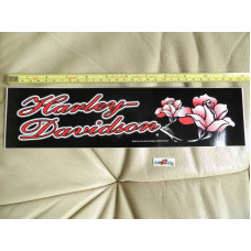 Harley Davidson motorcycle Roses decal sticker 12x3"