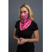 Neoprene Women's Pink TRIBAL SKULL BANDANA MASK - facemask