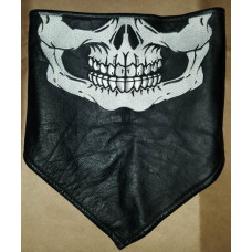 Skull Leather Face Mask Wrap w/Fleece 