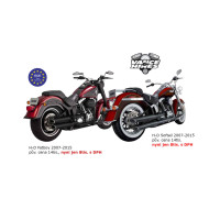 Černé homologované koncovky výfuků Vance & Hines pro Harley Davidson Softail