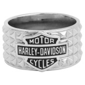 Pánský pyramidový prsten Bar Shield Harley Davidson, vel. 10