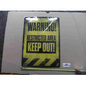 Steel Wall Sign,  Restricted Area, retro, 12x16"
