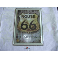 Plechová cedule Route 66, retro, 20x15 cm