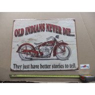 Steel Wall,  Old Indians never die, retro Sign, 8x12"