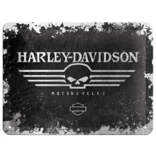 Plechová cedule Harley-Davidson Motorcycles lebka Skull 40x30cm