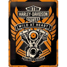 Plechová cedule Harley-Davidson Wild at Heart 40x30cm