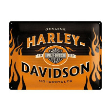Plechová cedule Harley-Davidson plameny 40x30cm