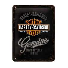 Plechová cedule Harley-Davidson Genuine Motorcycles Logo 15x20cm