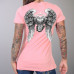 Biker Ladies Asphalt Angel Burnout Pink T-shirt L, XL