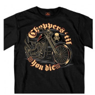 Men's Biker Short Sleeve  Choppers 'til you die T-Shirt 