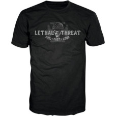 Pánské černé motorkářské tričko Lethal Threat Skull lebka XL